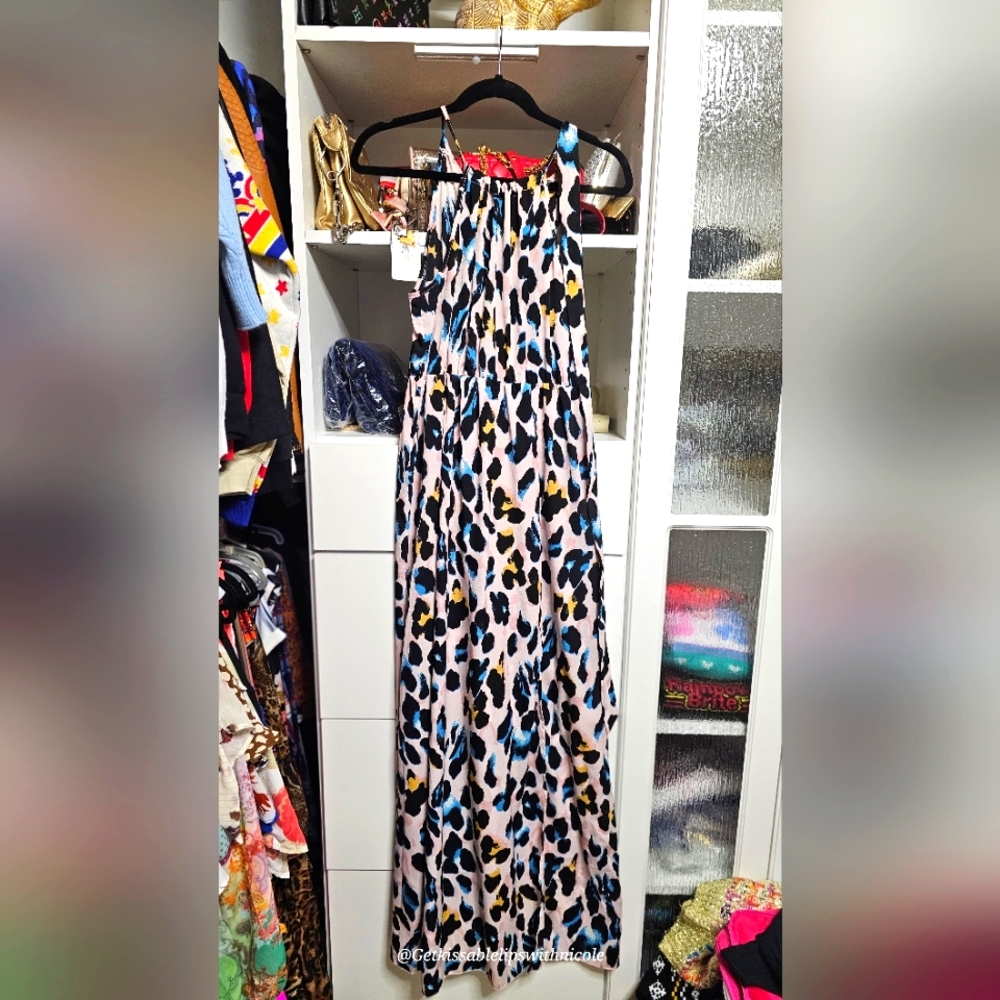 Seneblue & leopard print dress